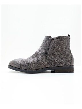 Vanessa Wu Brown Metallic Leather Flat Ankle Boots - Women's 11/EU 41 NWOB